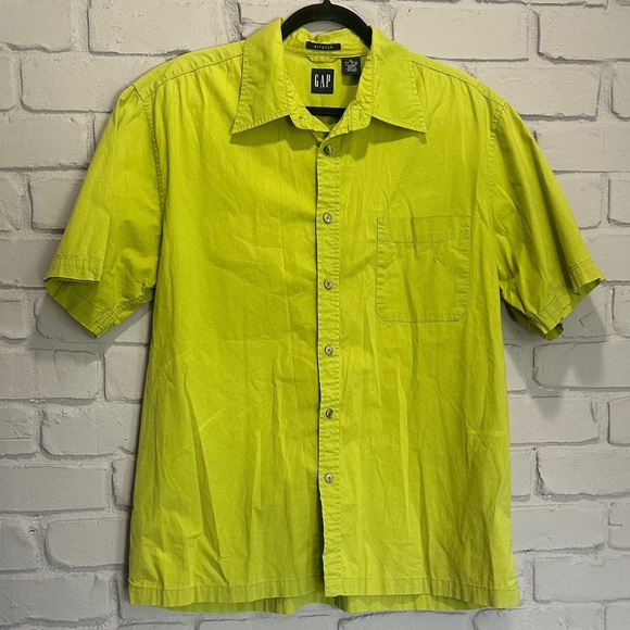 NWOT GAP Men's Bright Green Casual Shirt size XL - Picture 1 of 6